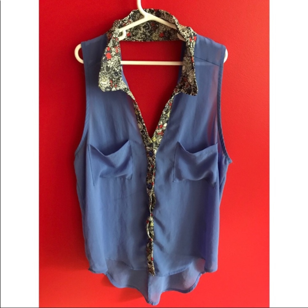BOHO SHEER FLORAL BUTTON DOWN